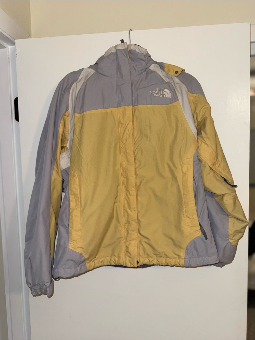 The North Face Womens Butter Yellow & Gray Hooded Jacket